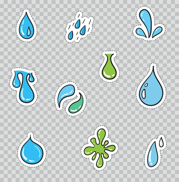Patch emblem med vattendroppar — Stock vektor