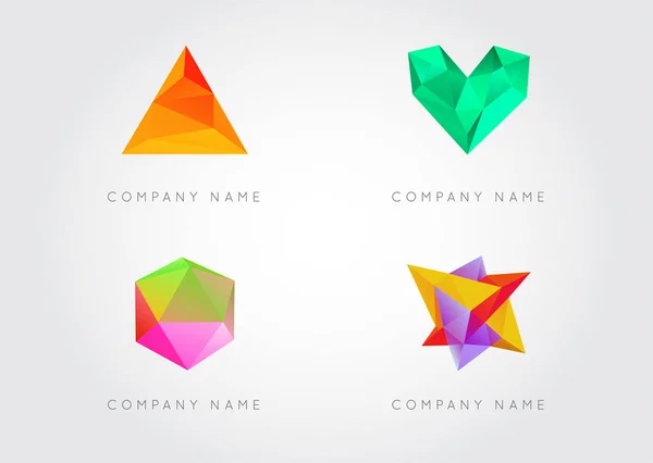 Elementos de logotipo triangulados de moda — Vector de stock