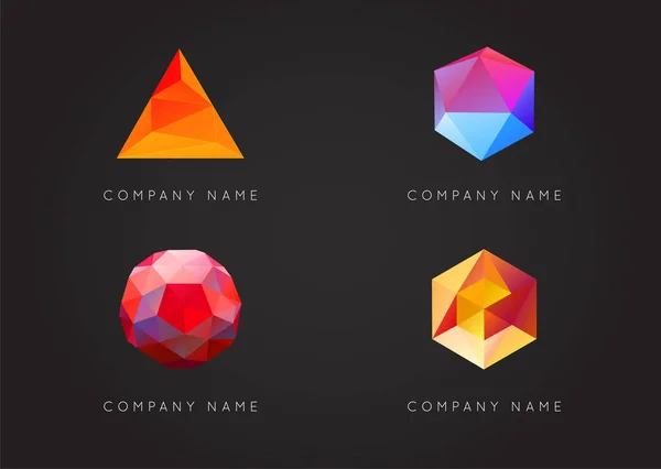 流行の三角ロゴの要素 — ストックベクタ
