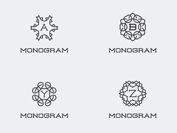 Ensemble de modèle de conception de monogramme — Image vectorielle