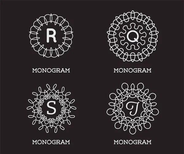 Ensemble de modèle de conception de monogramme — Image vectorielle
