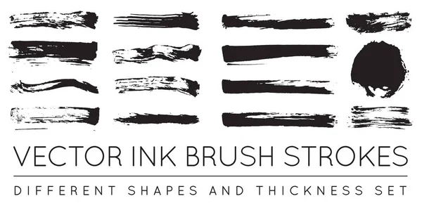 Pen Ink Brush Strokes — Stock Vector