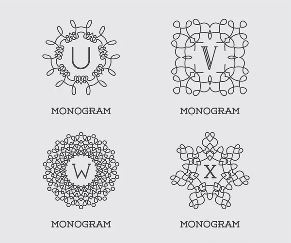 Uppsättning av Monogram formgivningsmall. — Stock vektor