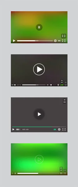 Conjunto de ventana de reproductor de vídeo — Vector de stock