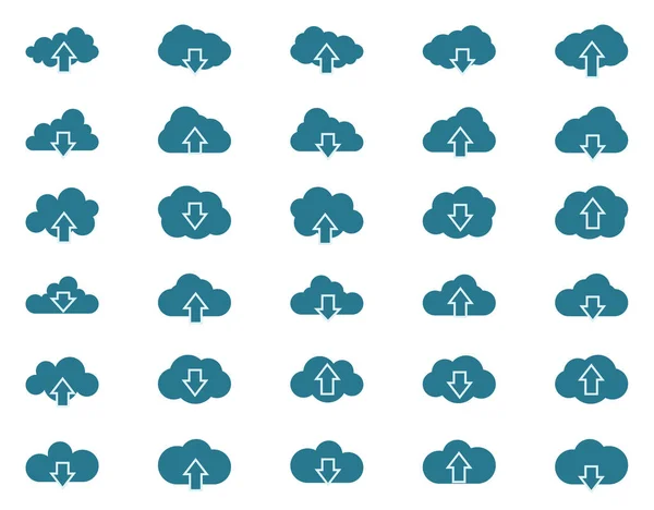 Télécharger jeu d'icônes cloud — Image vectorielle