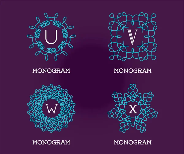 Ensemble de modèle de conception de monogramme . — Image vectorielle