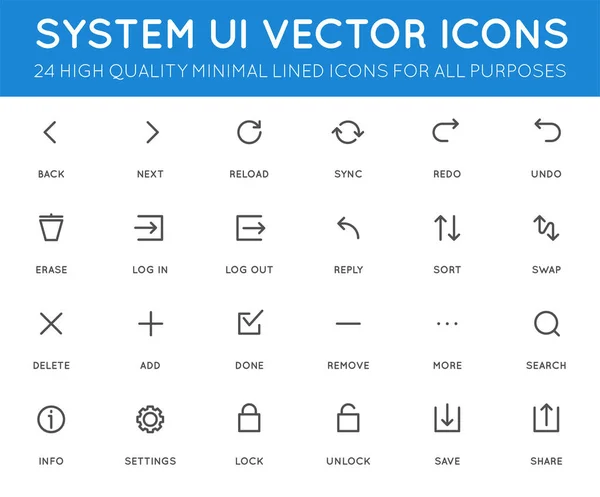 Conjunto de ícones de interface de usuário — Vetor de Stock