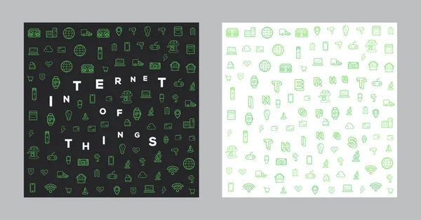 Conjunto de telones de fondo de Internet de las cosas — Vector de stock