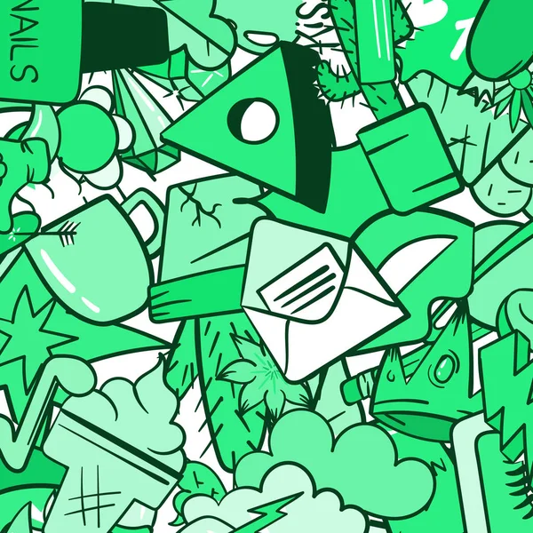 Graffiti patroon met doodle pictogrammen — Stockvector