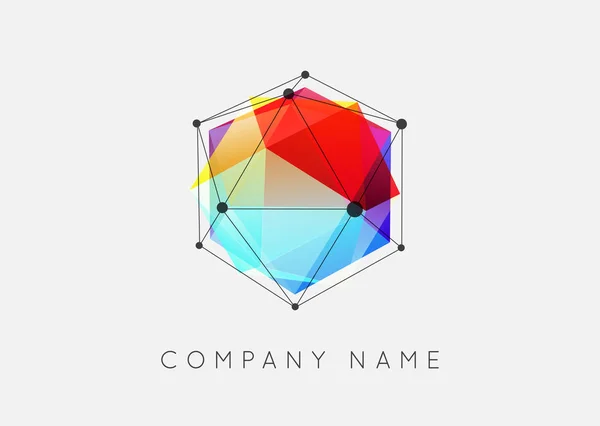 Logotype coloré polygonal — Image vectorielle