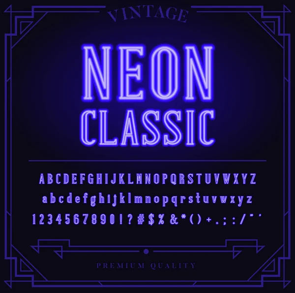 Parlak Neon alfabesi harfleri — Stok Vektör