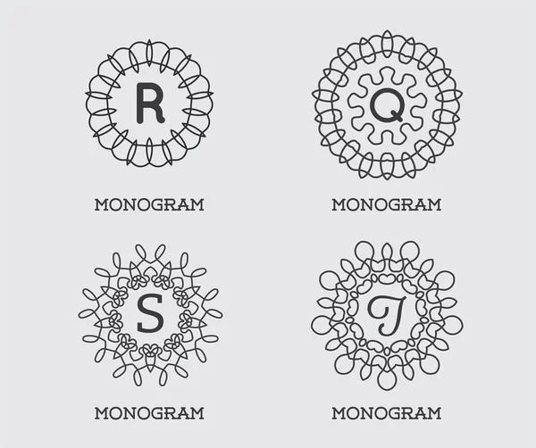 Ensemble de modèle de conception de monogramme — Image vectorielle