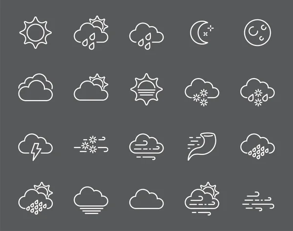 Набор значков минимальной погоды — стоковый вектор
