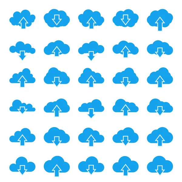 Descargar conjunto de iconos de nube — Vector de stock