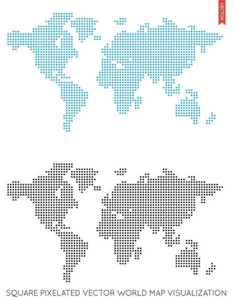 Serie di mappe del mondo — Vettoriale Stock