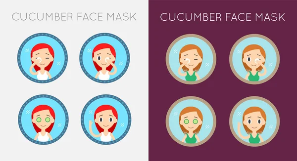 Nettoyage du visage et ensemble de soins — Image vectorielle