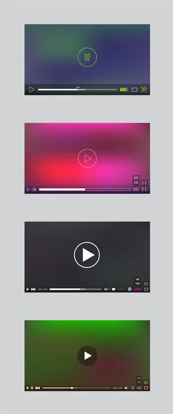 Conjunto de ventana de reproductor de vídeo — Vector de stock