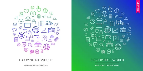 Σύνολο της σύγχρονης εικονίδια E-Commerce — Διανυσματικό Αρχείο