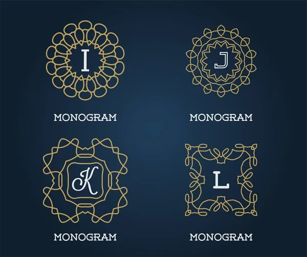 Set of Monogram Design Template — Stock Vector