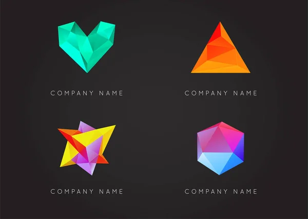 Trendy Triangulated Logo Elements — Stock Vector