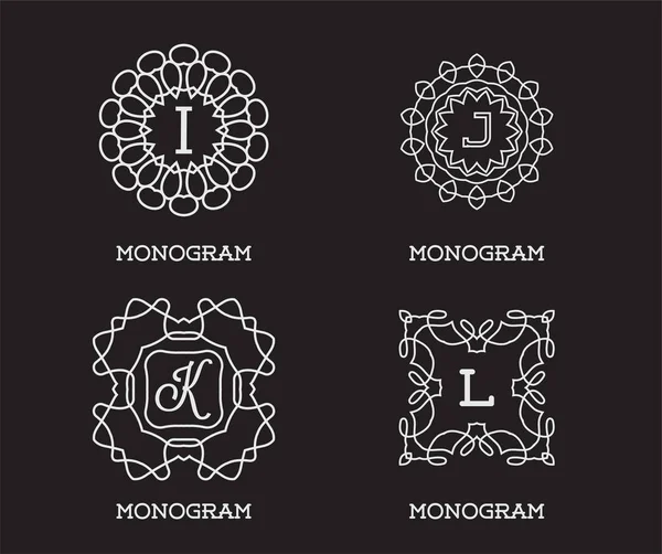 Set di Monogram Design Template — Vettoriale Stock