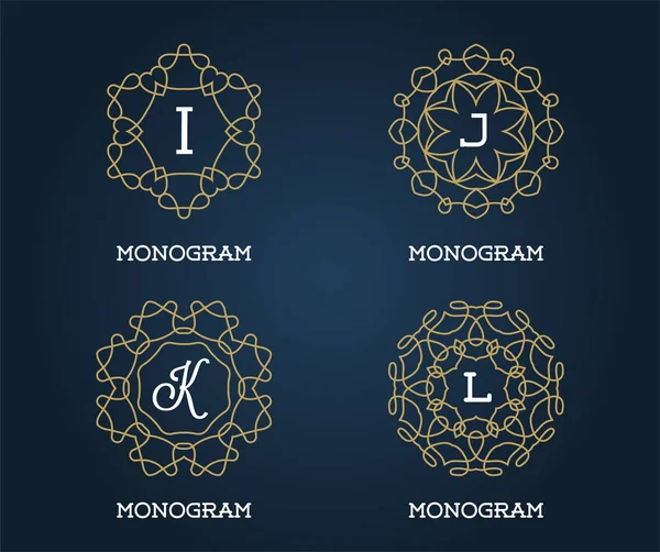 Set di Monogram Design Template . — Vettoriale Stock