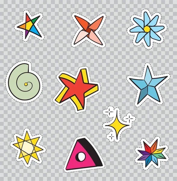 Insignias de parche con estrellas — Vector de stock