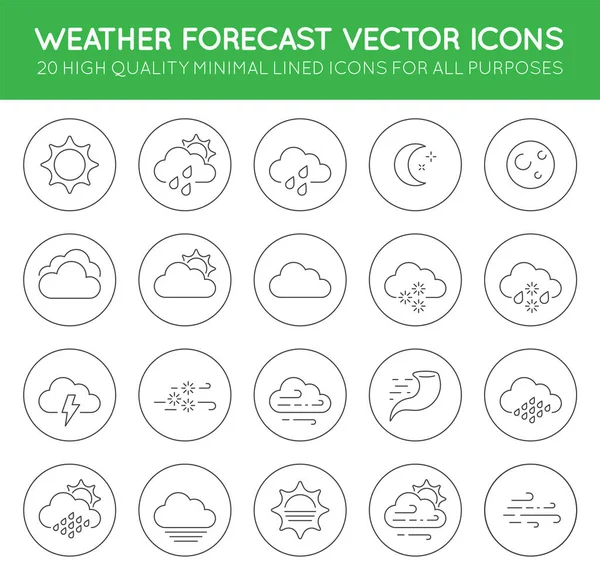 Reihe minimaler Wettersymbole — Stockvektor