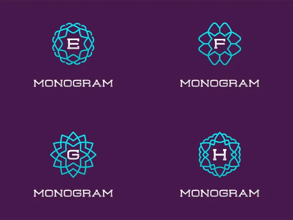Monogram Tasarım şablonunu ayarla — Stok Vektör