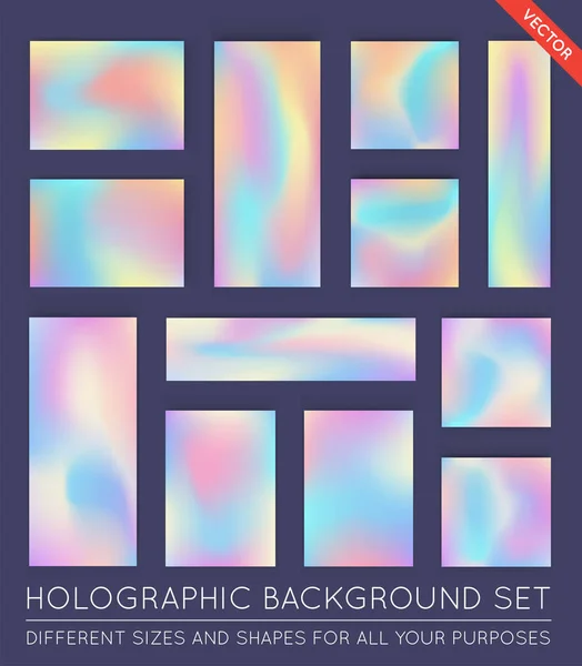 Set of Holographic Trendy texture — Stock Vector