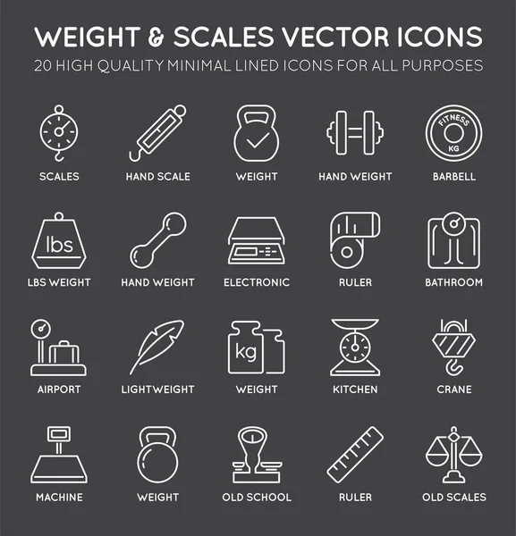 Conjunto de iconos de peso y básculas — Archivo Imágenes Vectoriales