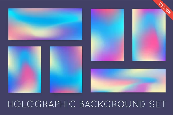 Set of Holographic Trendy texture — Stock Vector