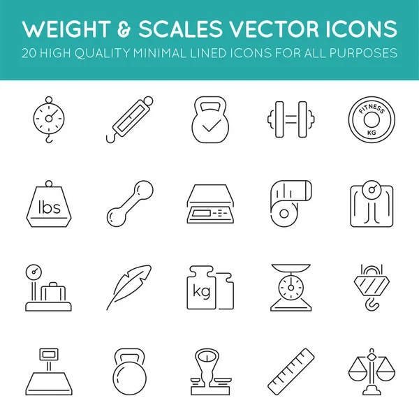 Conjunto de iconos de peso y básculas — Archivo Imágenes Vectoriales