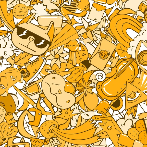 Γκράφιτι μοτίβο με doodle εικονίδια — Διανυσματικό Αρχείο