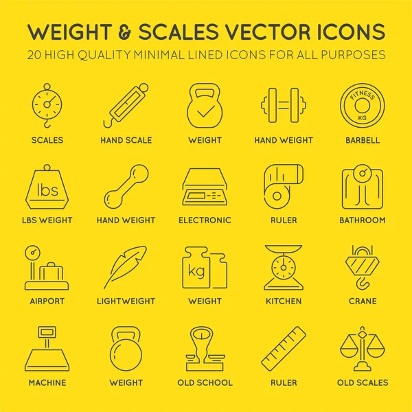 Icons für Gewicht und Waage — Stockvektor