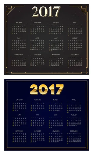 Conjunto de Calendário 2017 — Vetor de Stock