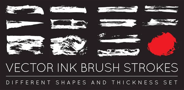 Pen Ink Brush Strokes — Stock Vector