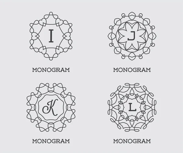 Conjunto de plantilla de diseño de monograma . — Archivo Imágenes Vectoriales