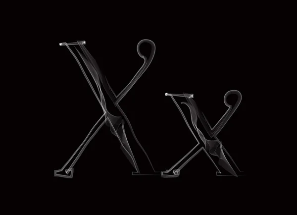 Haze betűtípus írja betűk Xx — Stock Vector