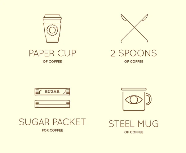 Set of Coffee Accessories Icons — Stock Vector