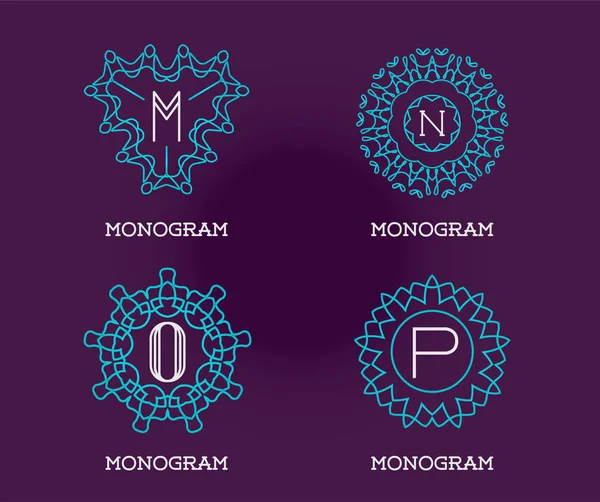 Набір шаблонів дизайну монограми — стоковий вектор