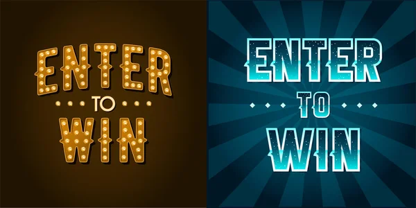 Enter ke Win Sign Set - Stok Vektor