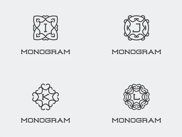 Conjunto de modelo de design de monograma — Vetor de Stock