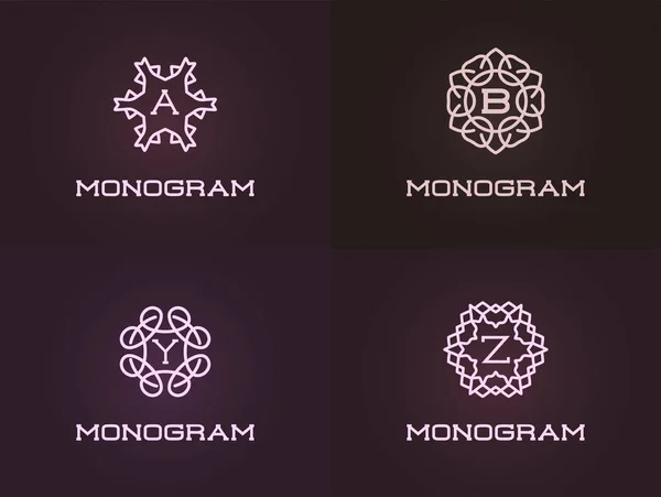 Conjunto de plantilla de diseño de monograma — Archivo Imágenes Vectoriales
