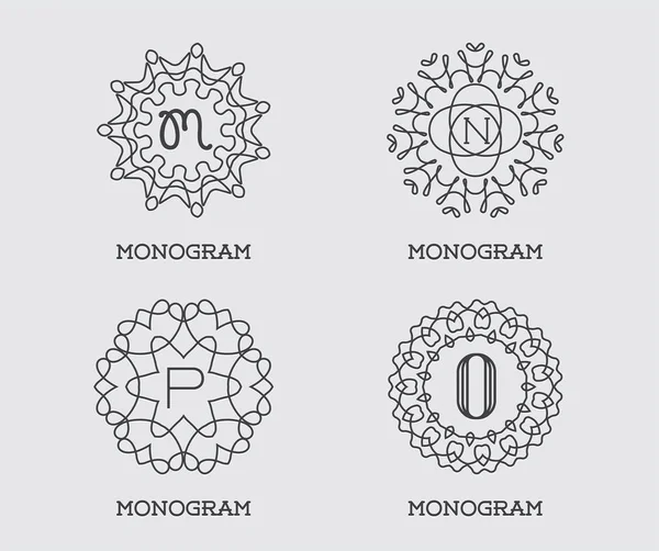 Set di Monogram Design Template . — Vettoriale Stock