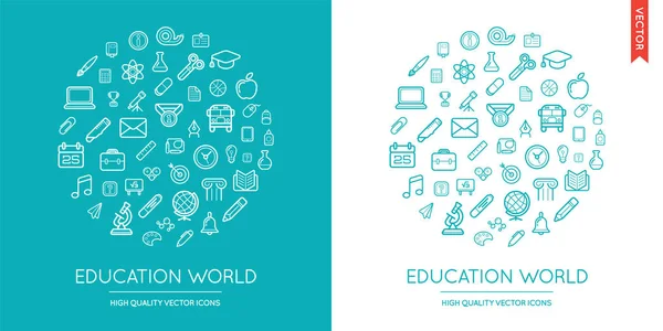 Conjunto de iconos modernos de la educación — Vector de stock