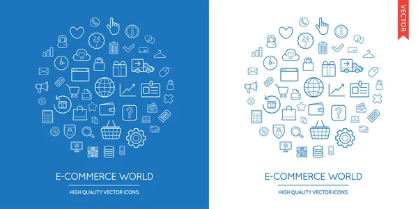 Conjunto de E-Commerce Ícones modernos —  Vetores de Stock