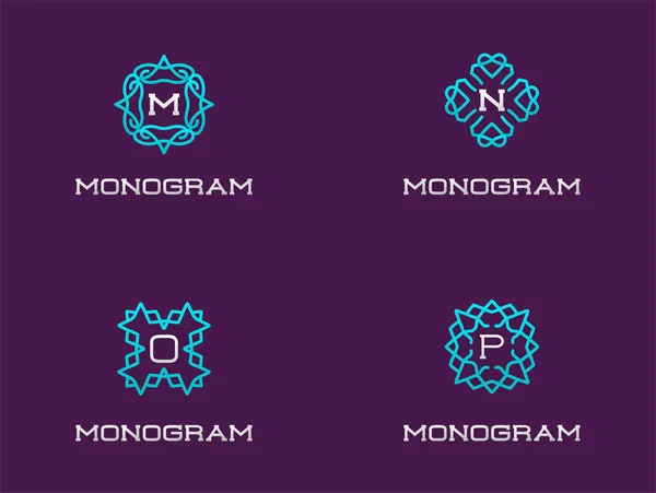Set of Monogram Design Template — Stock Vector