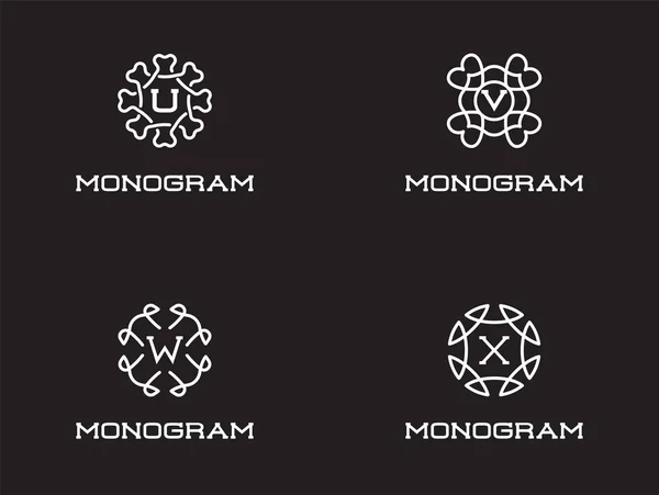 모노 그램 디자인 서식 파일의 설정 — 스톡 벡터