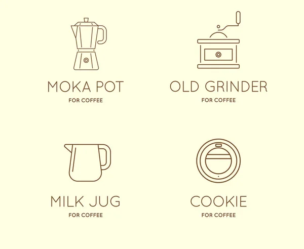 Conjunto de ícones de acessórios de café —  Vetores de Stock